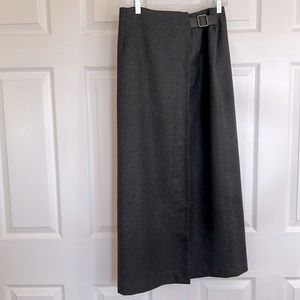 Talbots wool blend wrap maxi skirt 6